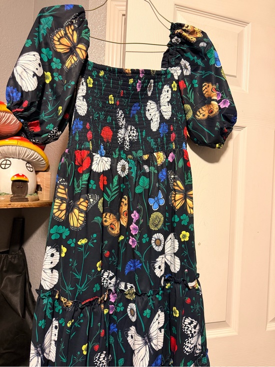 Dressed in LALA Dresses & Skirts - Dressed in LALA Black Maxi Dress with Multicolor Butterfly & Floral Print